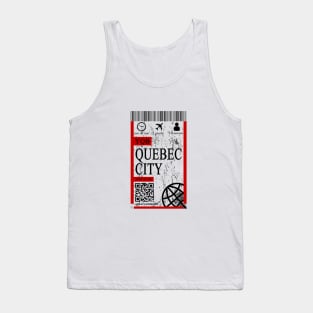 Quebec city flight ticket boarding pass abstract Tank Top